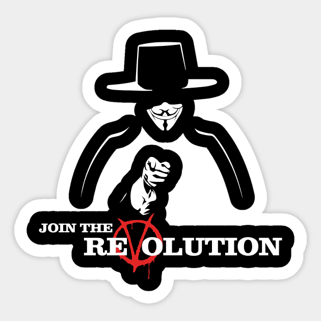 V for Vendetta Join The Revolution! Sticker by KrateMilk